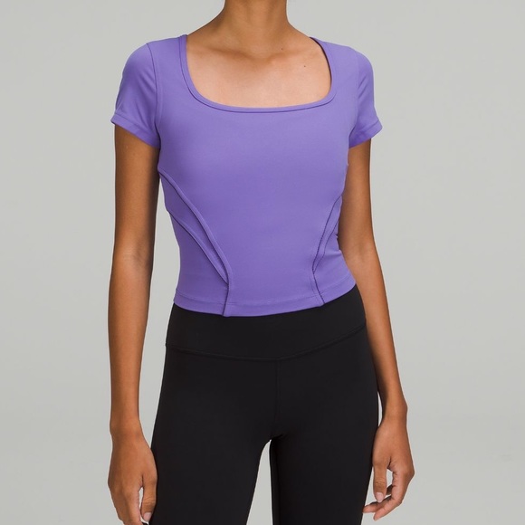 Lululemon Square Neck Mesh and Nulu Yoga Shirt in Wild Indigo - Picture 3 of 3